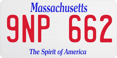 MA license plate 9NP662