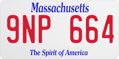 MA license plate 9NP664