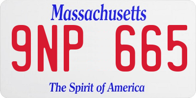MA license plate 9NP665