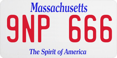 MA license plate 9NP666