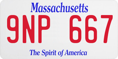 MA license plate 9NP667