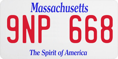MA license plate 9NP668