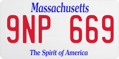 MA license plate 9NP669