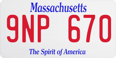 MA license plate 9NP670