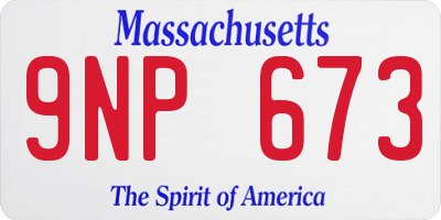 MA license plate 9NP673