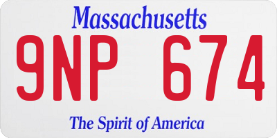 MA license plate 9NP674
