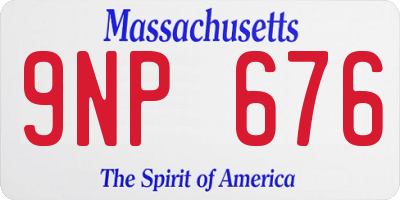 MA license plate 9NP676