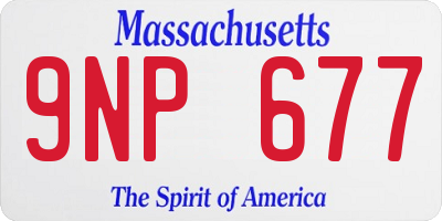 MA license plate 9NP677