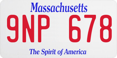 MA license plate 9NP678