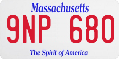 MA license plate 9NP680