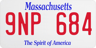MA license plate 9NP684