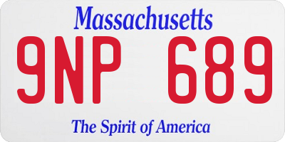MA license plate 9NP689