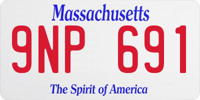 MA license plate 9NP691