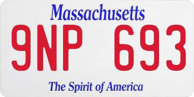 MA license plate 9NP693