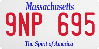 MA license plate 9NP695