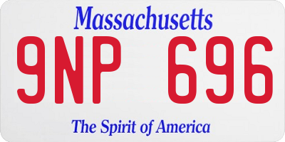 MA license plate 9NP696