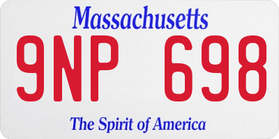 MA license plate 9NP698