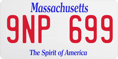 MA license plate 9NP699