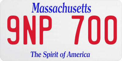 MA license plate 9NP700
