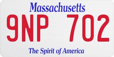 MA license plate 9NP702