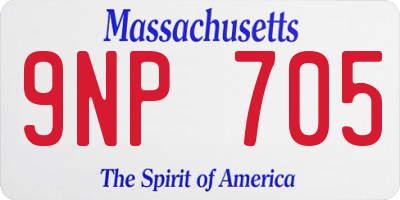 MA license plate 9NP705