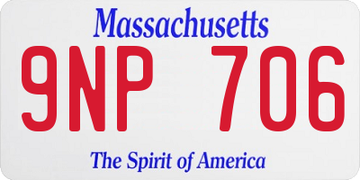 MA license plate 9NP706