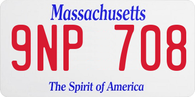 MA license plate 9NP708