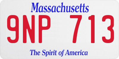 MA license plate 9NP713