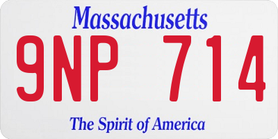 MA license plate 9NP714