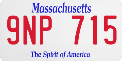 MA license plate 9NP715