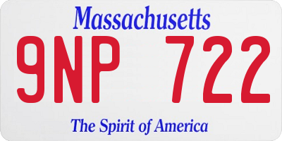 MA license plate 9NP722