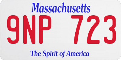 MA license plate 9NP723
