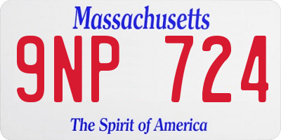MA license plate 9NP724
