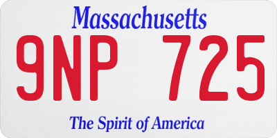 MA license plate 9NP725