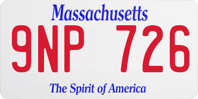 MA license plate 9NP726