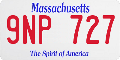 MA license plate 9NP727