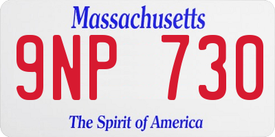 MA license plate 9NP730