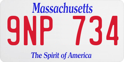 MA license plate 9NP734