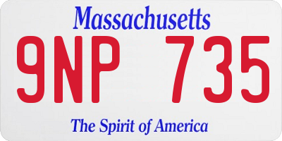 MA license plate 9NP735