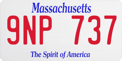 MA license plate 9NP737