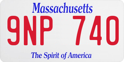 MA license plate 9NP740