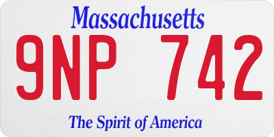 MA license plate 9NP742
