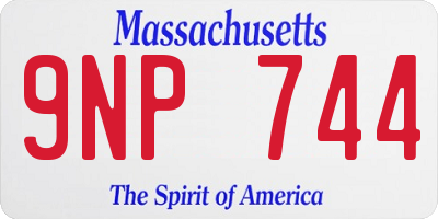 MA license plate 9NP744