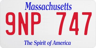 MA license plate 9NP747