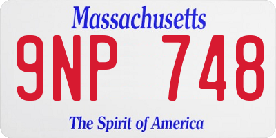 MA license plate 9NP748