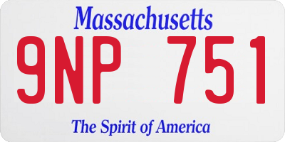 MA license plate 9NP751