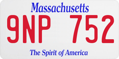 MA license plate 9NP752