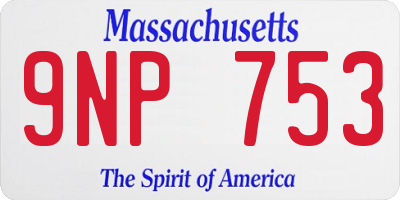 MA license plate 9NP753