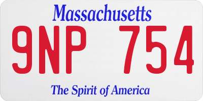 MA license plate 9NP754