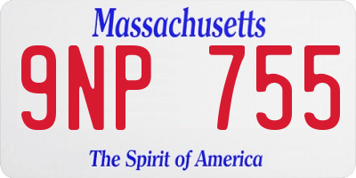 MA license plate 9NP755